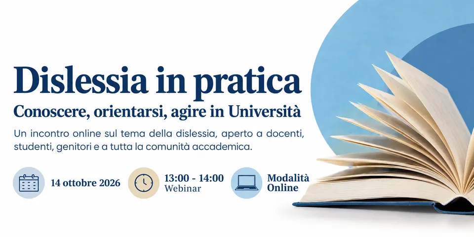 Pavia, webinar dell'Università su dislessia e inclusione in ateneo il 14 ottobre
