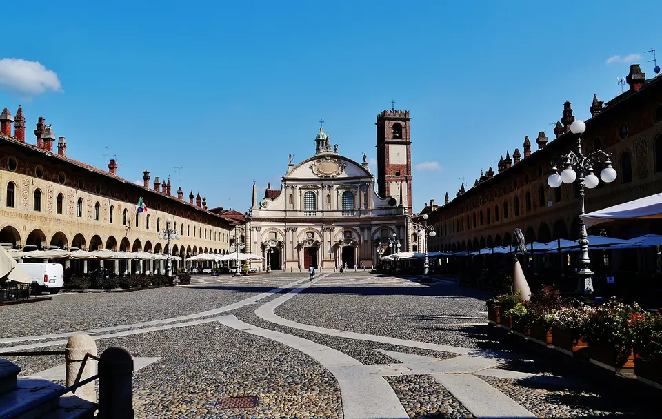 Ducal Square, Vigevano, Province of Pavia, Region of Lombardy, Italy