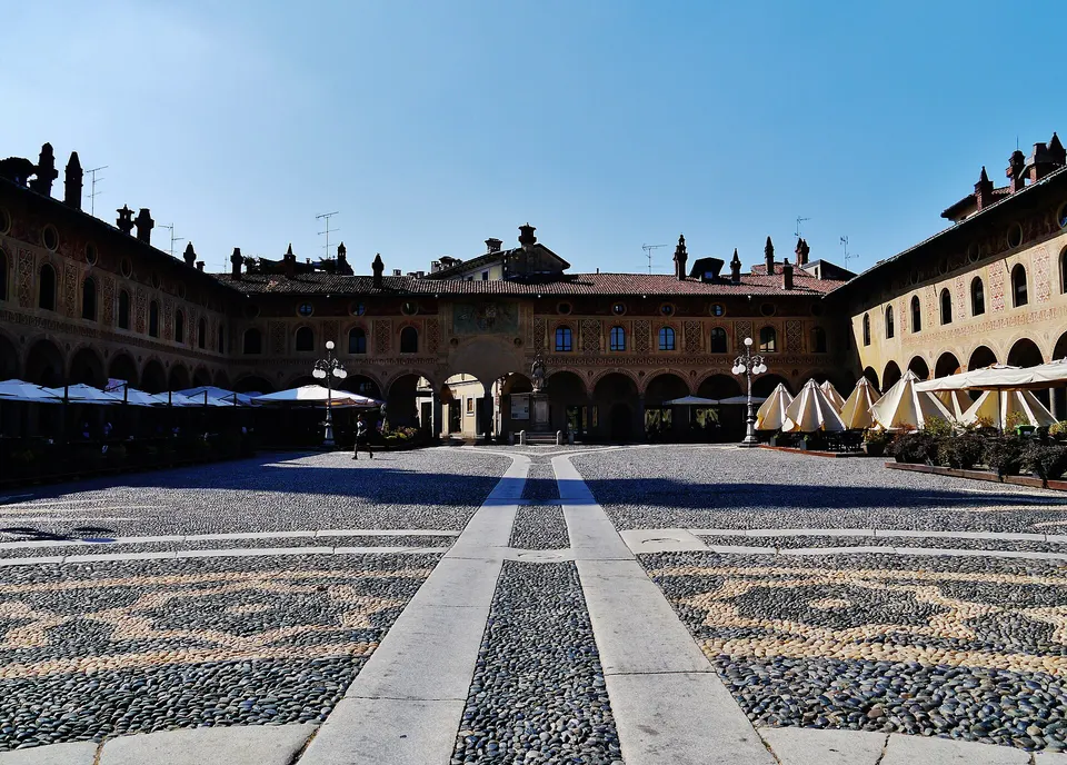 Ducal Square, Vigevano, Province of Pavia, Region of Lombardy, Italy